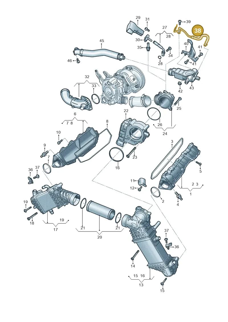 06M133889H — Audi A5 Limousine (2024-2025) diagram 8wk145625, position 38