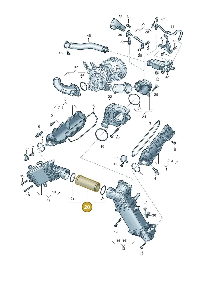 06M145619 — Audi A5 Limousine (2024-2025) diagram 8wk145625, position 20