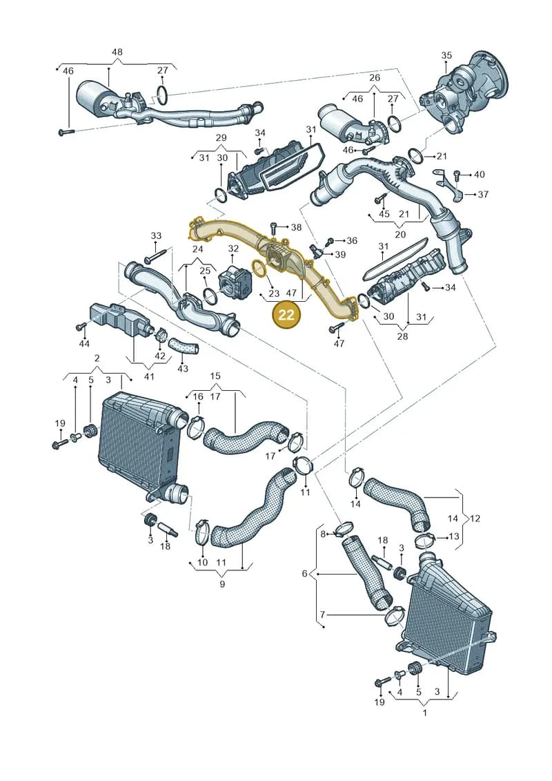 06M145674DP — Audi A8L (2017-2022) diagram 838145500, position 22