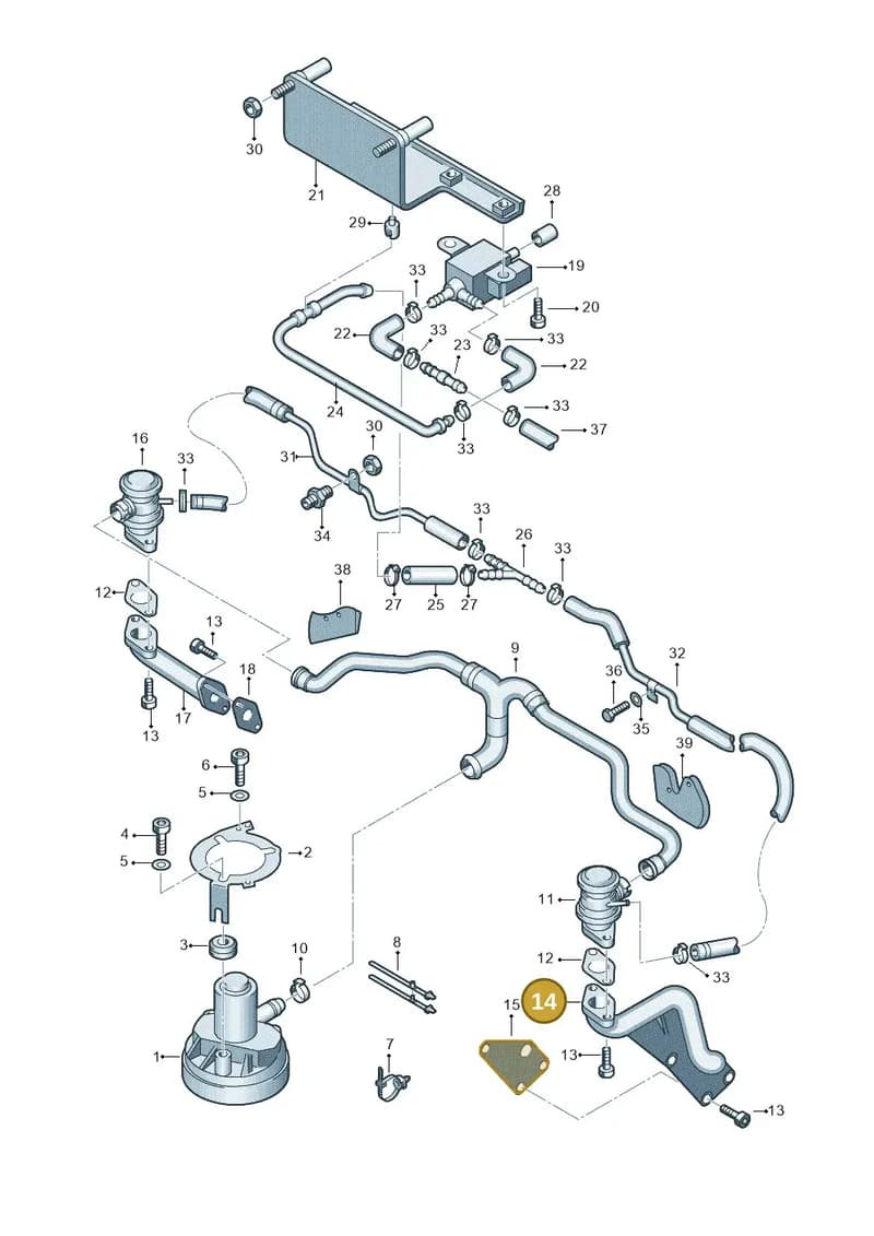 078131165H — Audi A6/Wagon/quattro (2001-2004) diagram 262131120, position 14