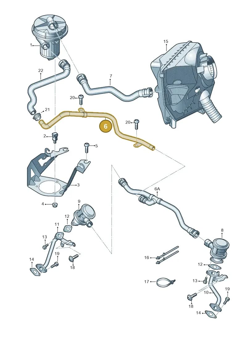 079131605J — Audi A6 2.7 TDI (2008-2011) diagram 603131150, position 6