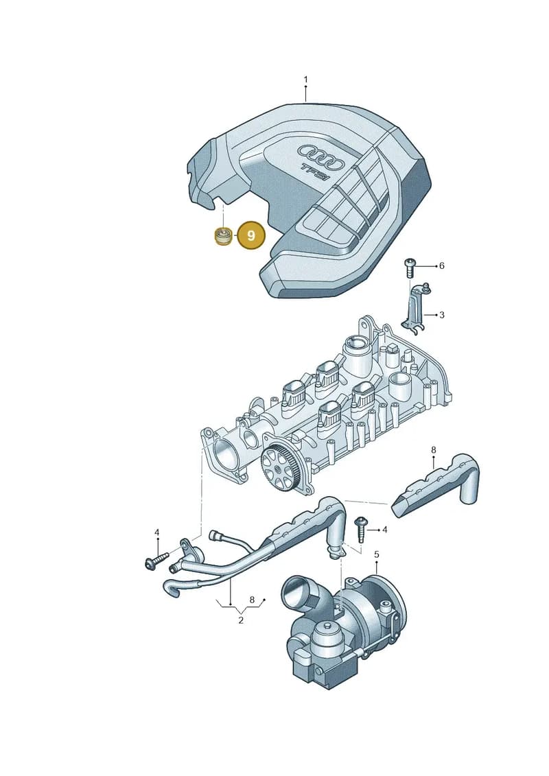 07C133588Q — Audi A5 Sportback (2016-2025) diagram 849103370, position 9