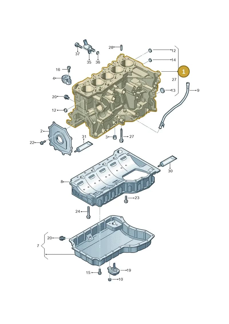07K103011R — Audi RS Q3 (2013-2018) diagram 676103100, position 1