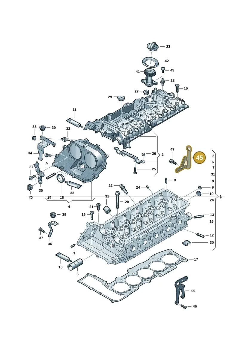 07K103390L — Audi A3 Sportback (2019-2025) diagram 596103040, position 45