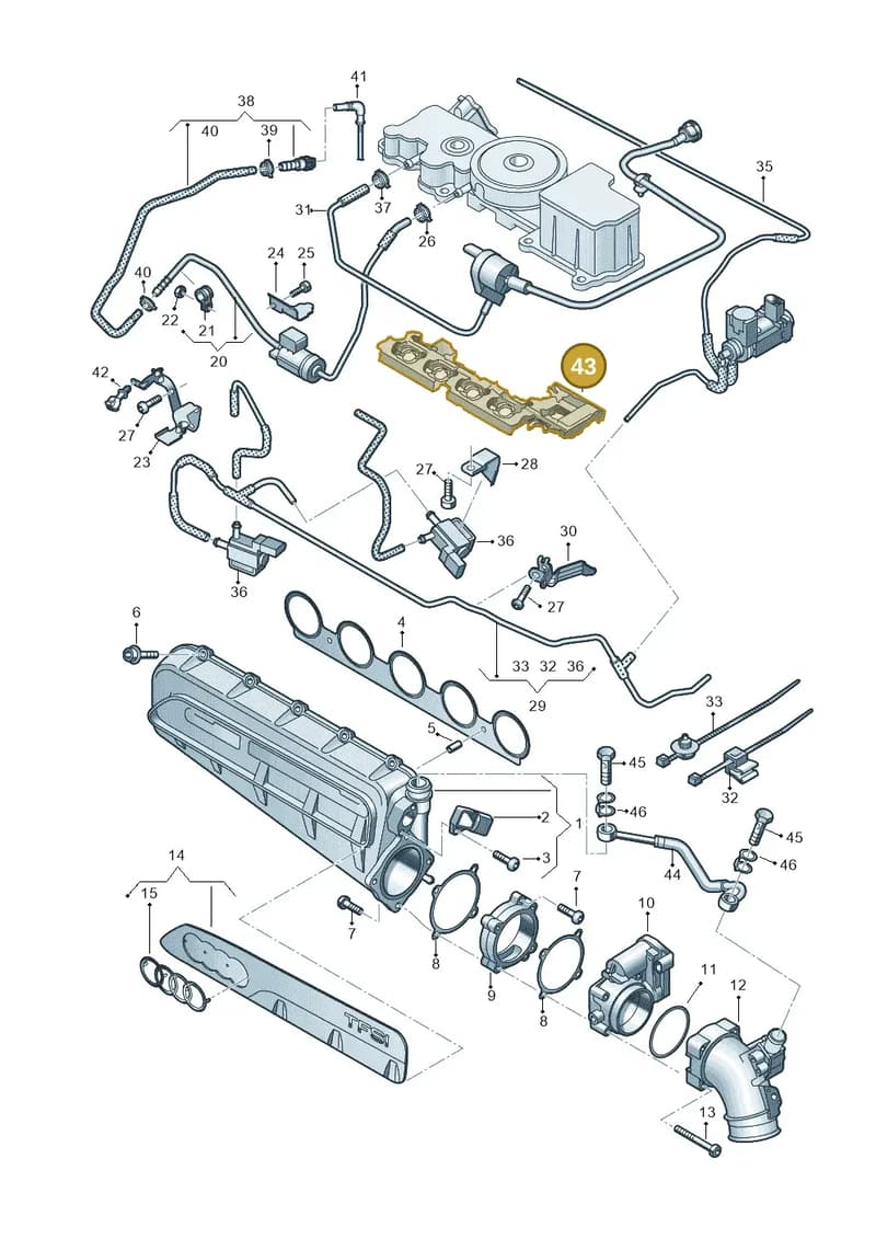 07K133875 — Audi RS3 Limousine (2017-2020) diagram 898133320, position 43