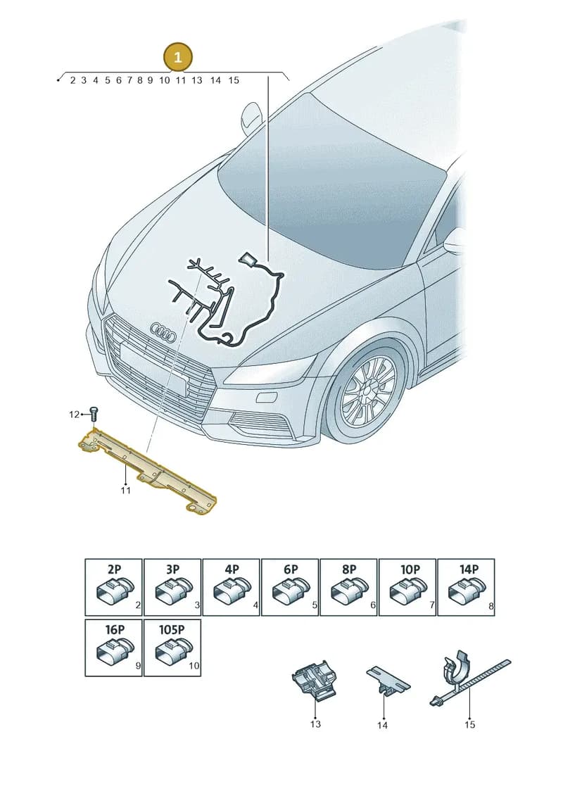 07K971072AM — Audi RS3 Limousine (2017-2020) diagram 898971150, position 1
