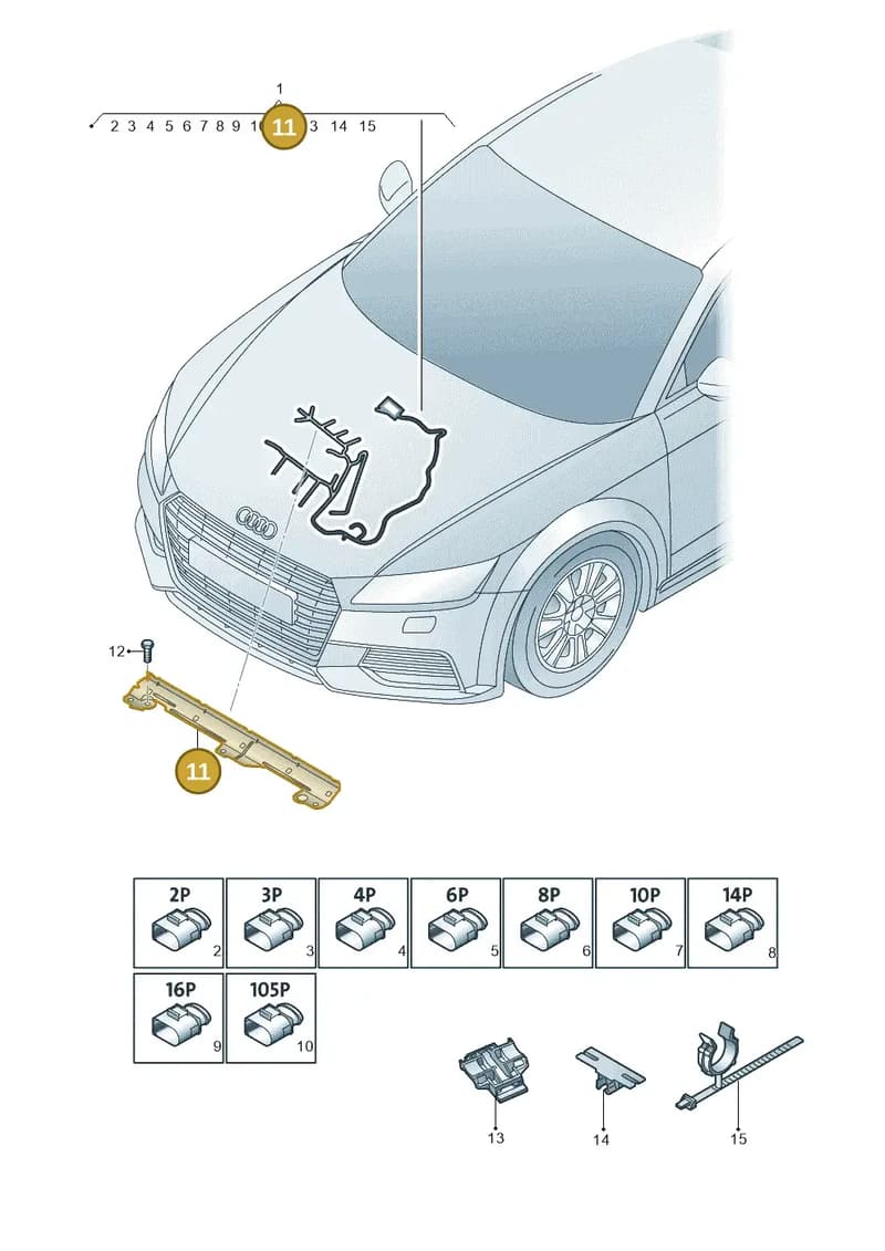 07K971824G — Audi RS3 Limousine (2017-2020) diagram 898971150, position 11