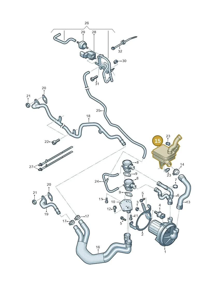 07L131837 — Audi A6 2.7 TDI (2008-2011) diagram 448131500, position 15