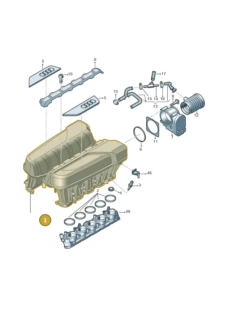 07L133185AK — Audi R8 Spyder (2015-2024) diagram 872133210, position 1