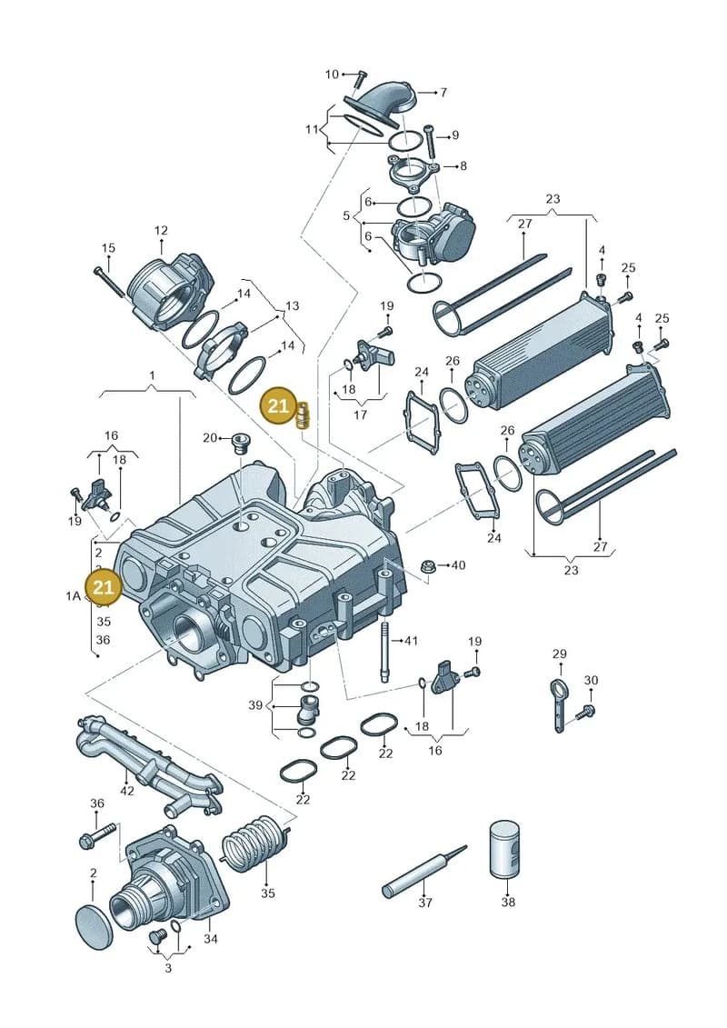 07L133382Q — Audi A6 2.7 TDI (2008-2011) diagram 648145350, position 21