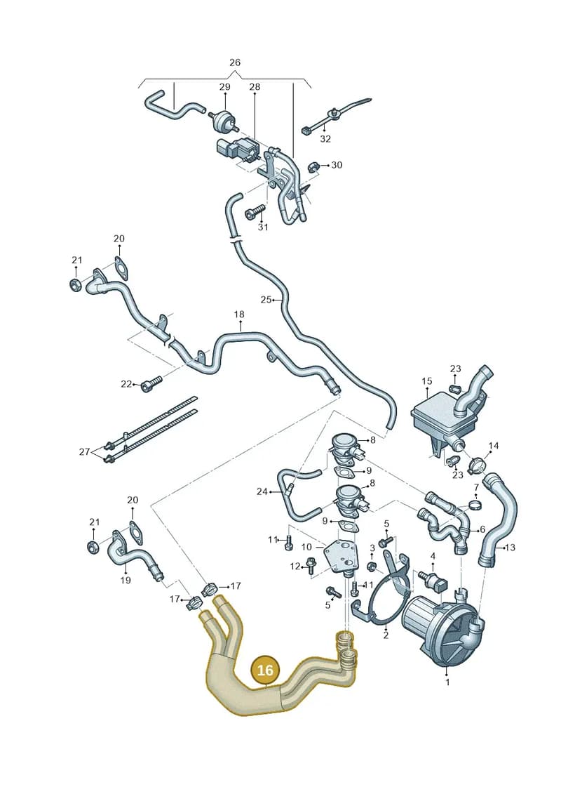 07L133771B — Audi A6 2.7 TDI (2008-2011) diagram 448131500, position 16