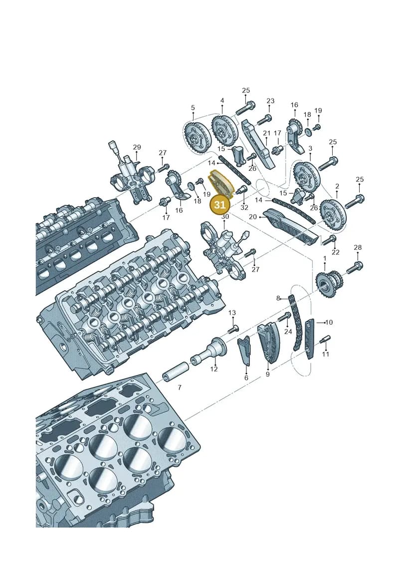07P109538A — Audi A8L qu. 3.0 TDI (2009-2014) diagram 696109450, position 31