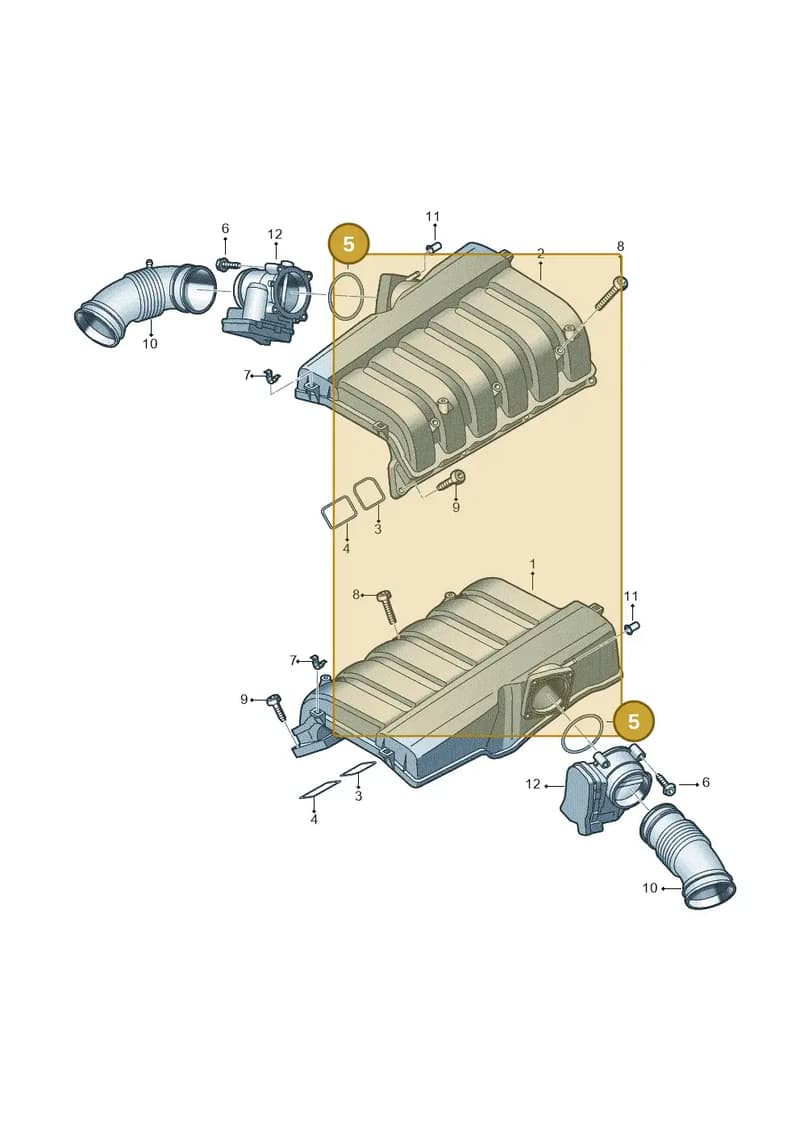 07P133073B — Audi A8L qu. 3.0 TDI (2013-2018) diagram 696133820, position 5