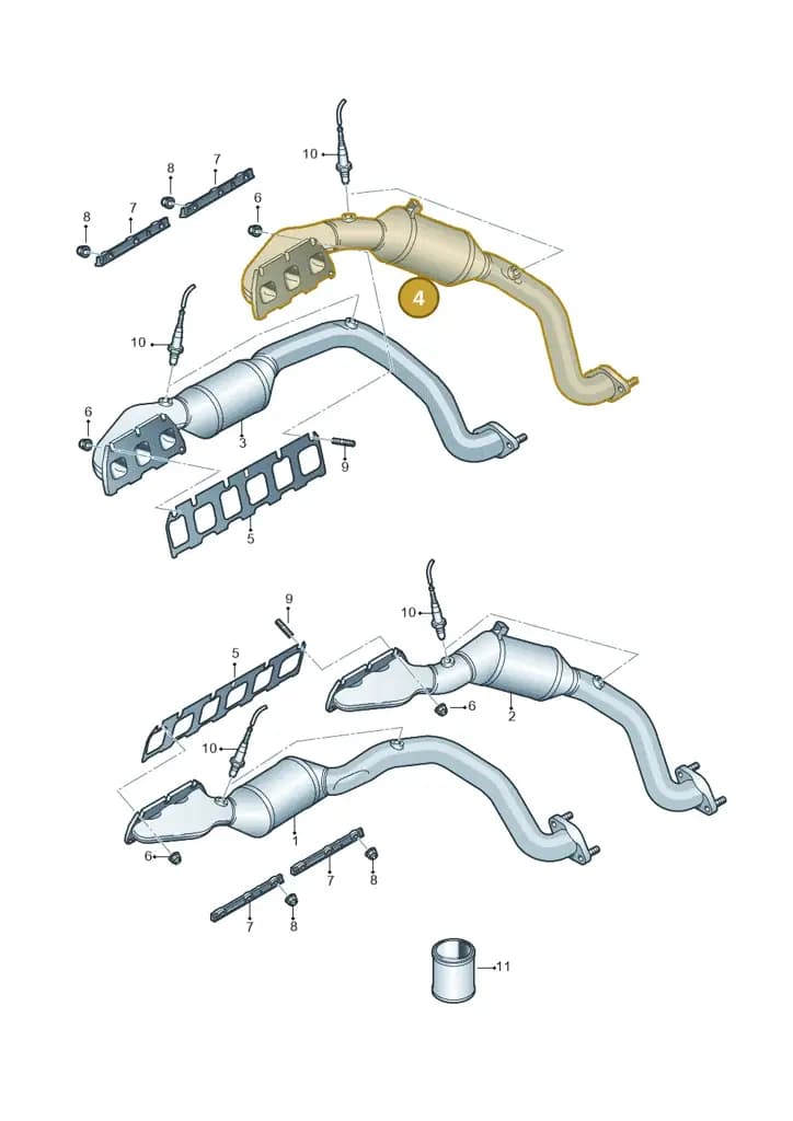 07P253020MX — Audi A8 (2013-2018) diagram 696253350, position 4
