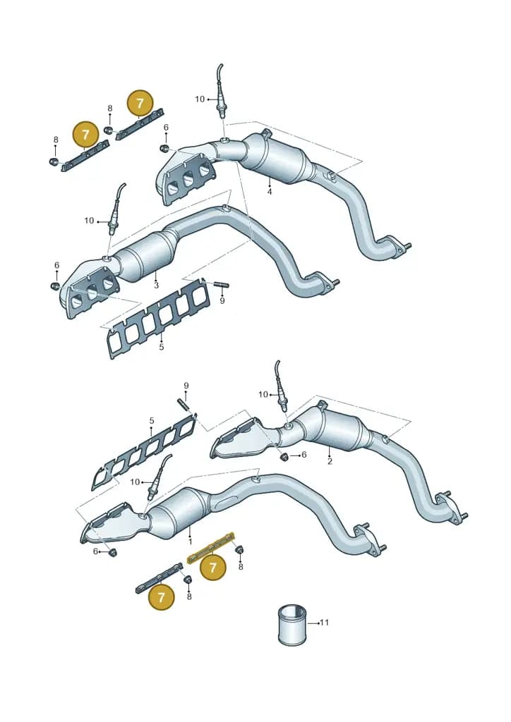 07P253709E — Audi A8L qu. 3.0 TDI (2013-2018) diagram 696253350, position 7