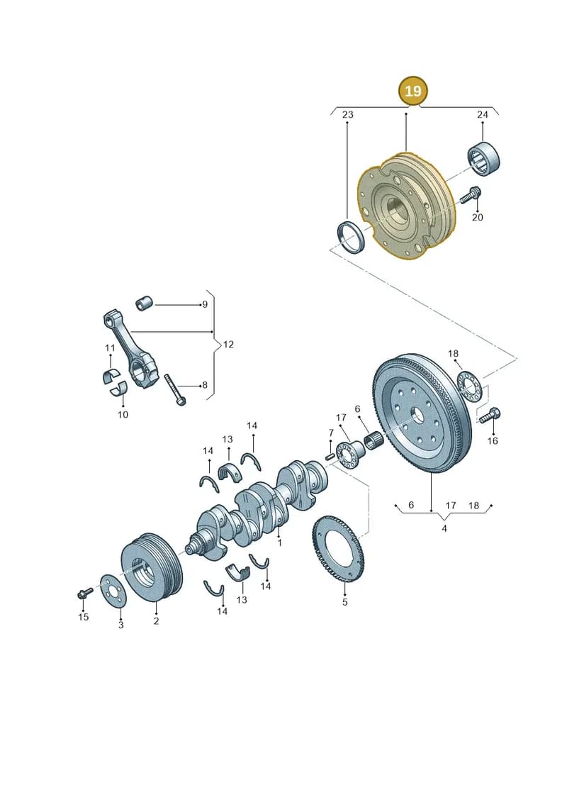 0AW105317AL — Audi A5 Cabrio 2.0 (2008-2012) diagram 620105000, position 19