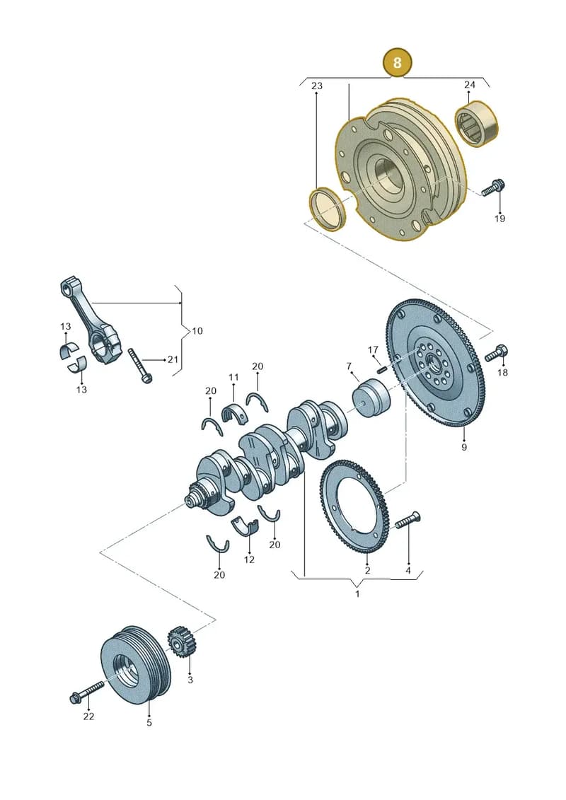 0B1105266AG — Audi A5 Sportback (2011-2017) diagram 647105050, position 8