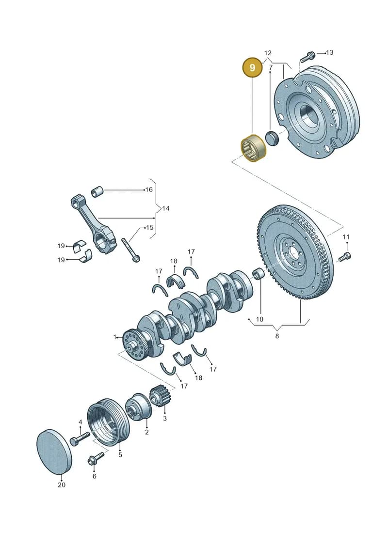0B1105561E — Audi Q5 qu. 2.0 TDI (2012-2017) diagram 725105500, position 9