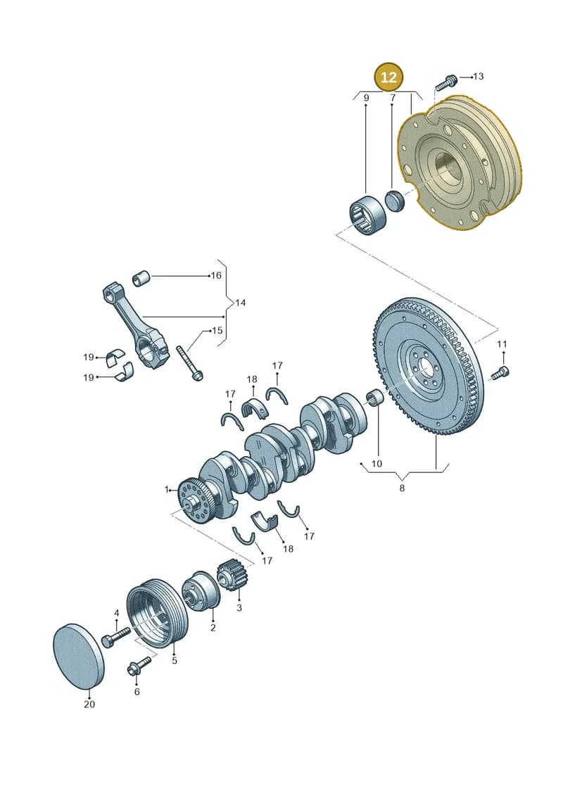 0B2105266T — Audi Q5 qu. 2.0 TDI (2012-2017) diagram 725105500, position 12