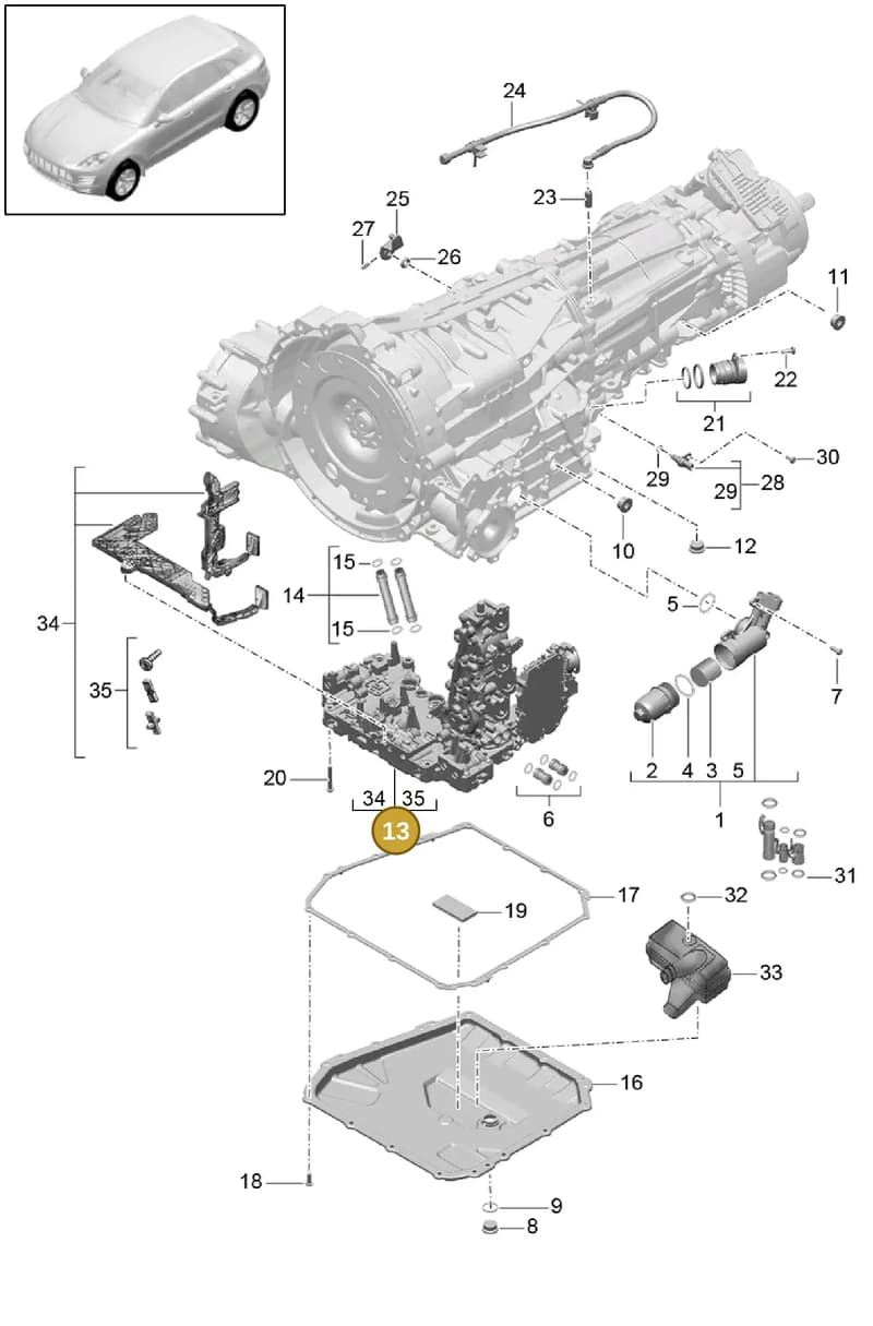 0B5325025AE — Porsche Macan (2013-2018) diagram p44320010, position 13
