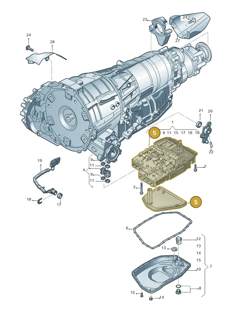 0B6325429 — Audi Q5 qu. 2.0 TDI (2008-2012) diagram 620325800, position 5
