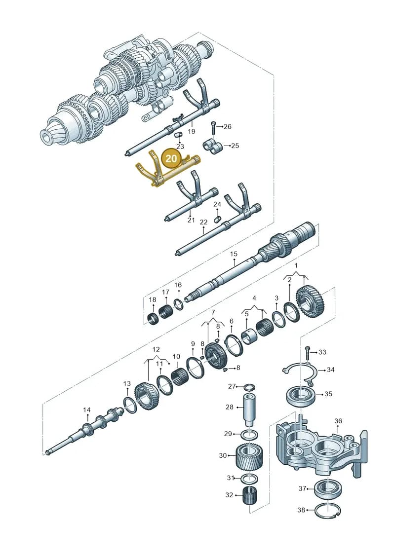 0CK311562B — Audi A5 Limo 2.0 (2024-) diagram 849311095, position 20