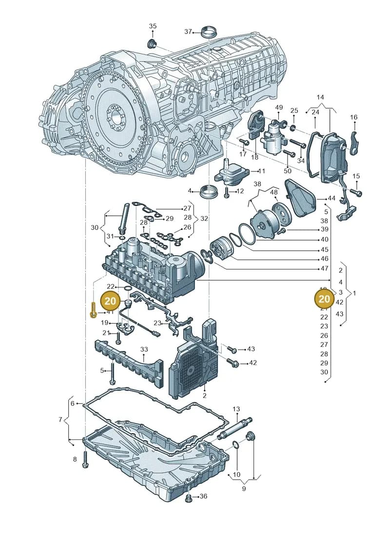 0CK927432B — Audi A6 (2018-2025) diagram 849325800, position 20