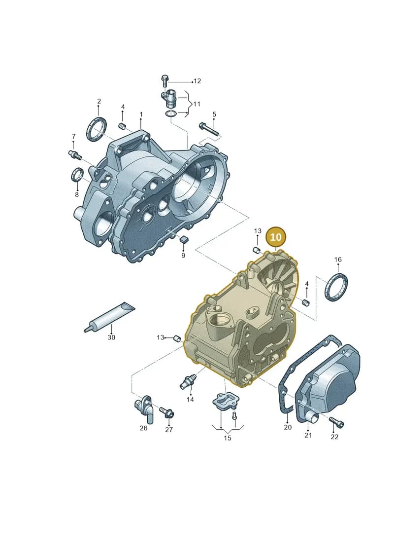 0DQ301103A — Audi A1 Sportback (2014-2018) diagram 773301080, position 10