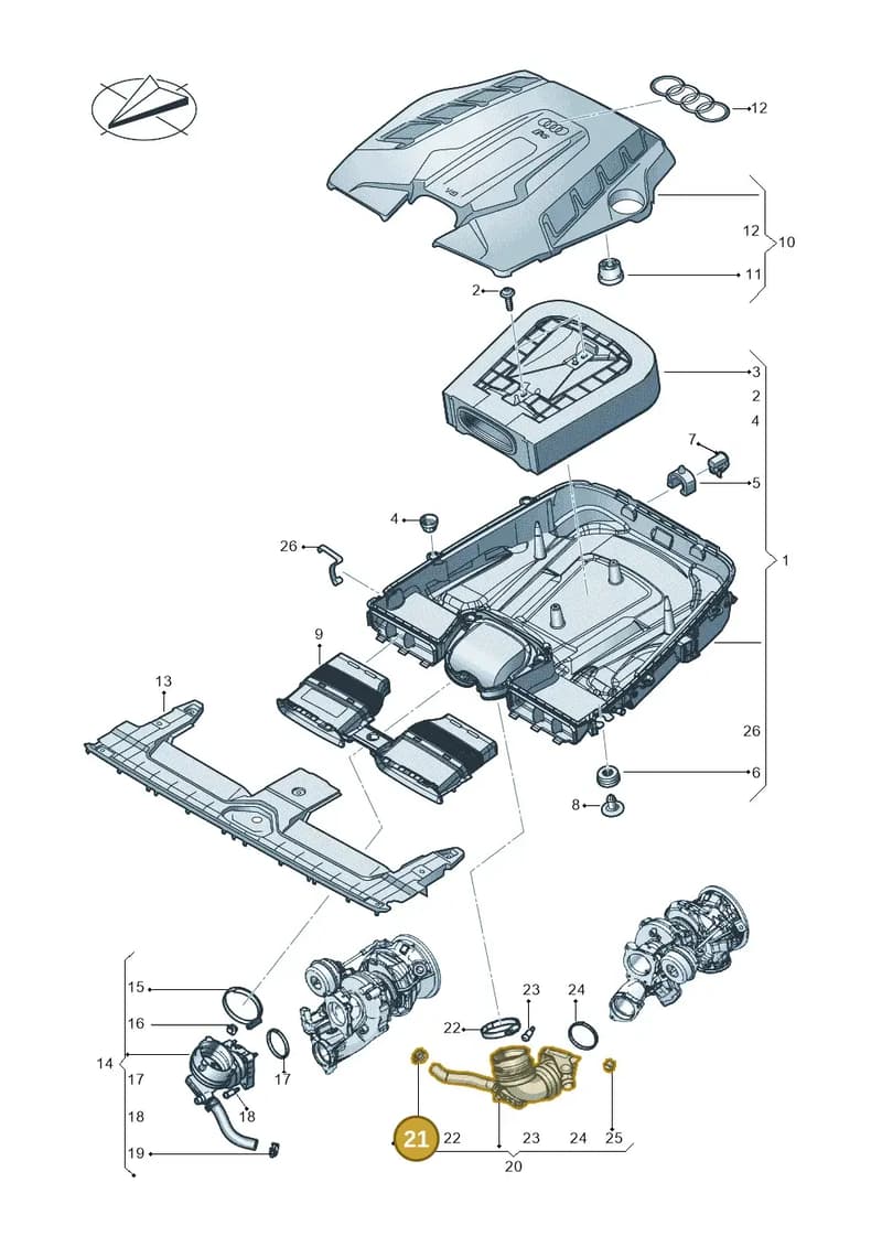 0P2130407 — Audi Q8 (2018-2025) diagram 429133080, position 21