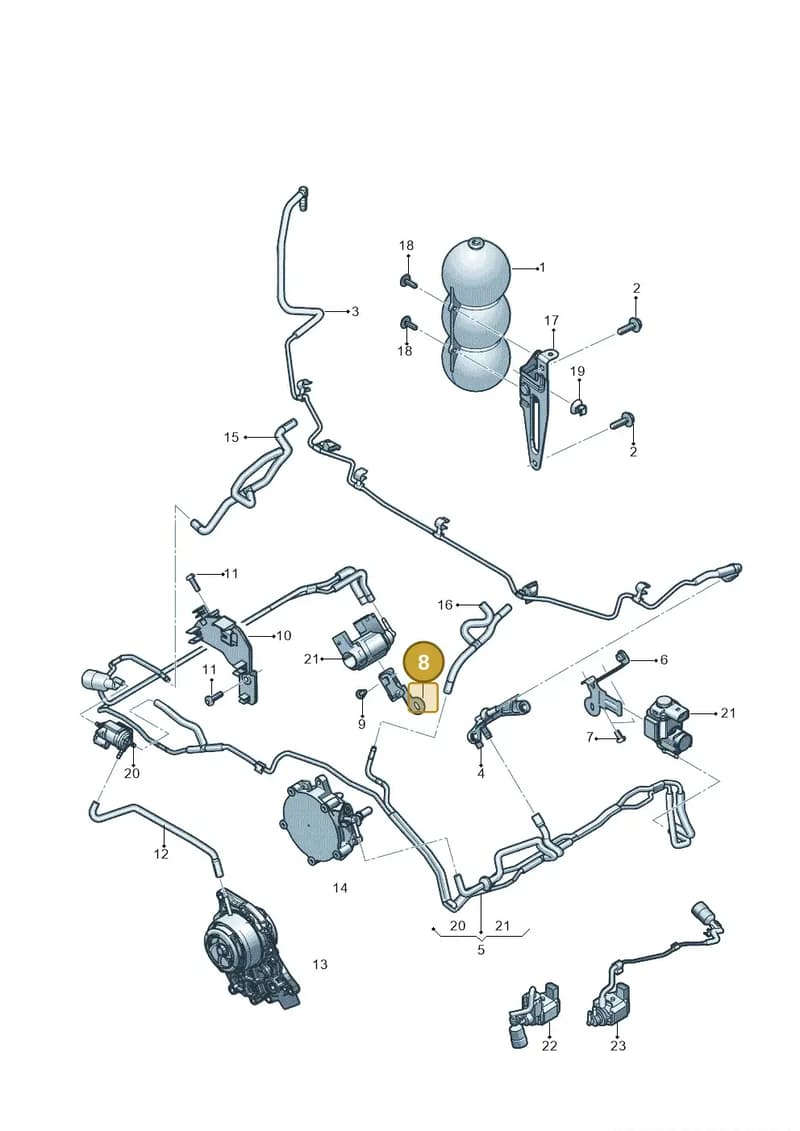 0P2130407 — Audi RS Q8 (2019-2025) diagram 819133900, position 8