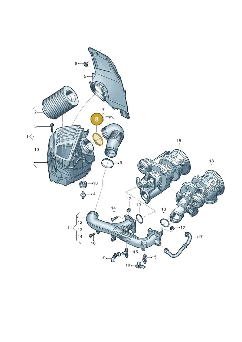 0P2130407 — Audi A8 (2017-2025) diagram 838133080, position 8
