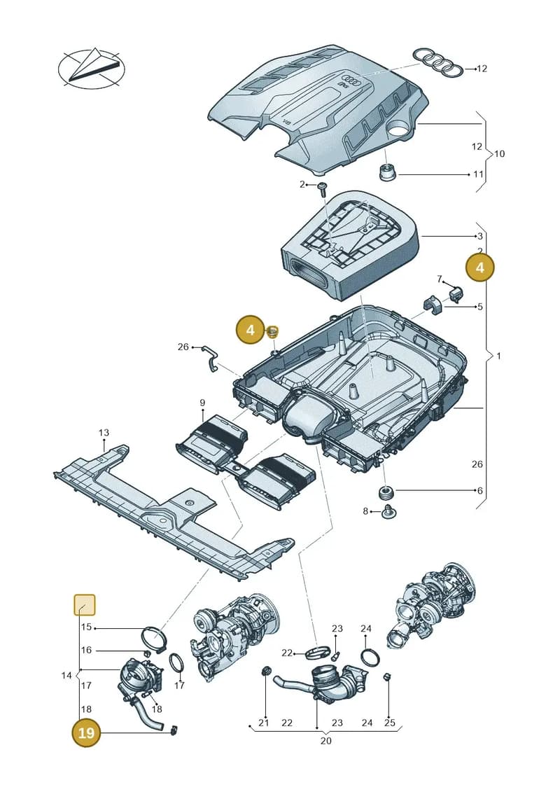 0P2133169G — Audi Q8 (2018-2025) diagram 429133080, position 4+19