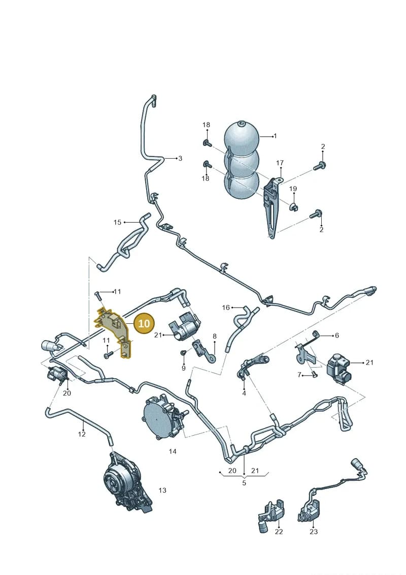 0P2133169G — Audi RS Q8 (2019-2025) diagram 819133900, position 10