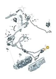 0P2133352S Audi Connecting Tube with AKF Valve