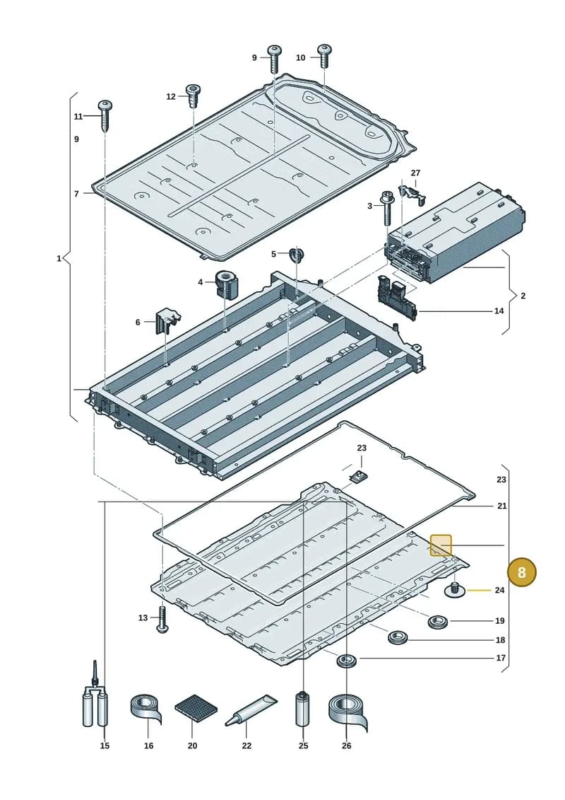 0Z3809014C — Audi Q6 e-tron (2023-2025) diagram f5s915550, position 8