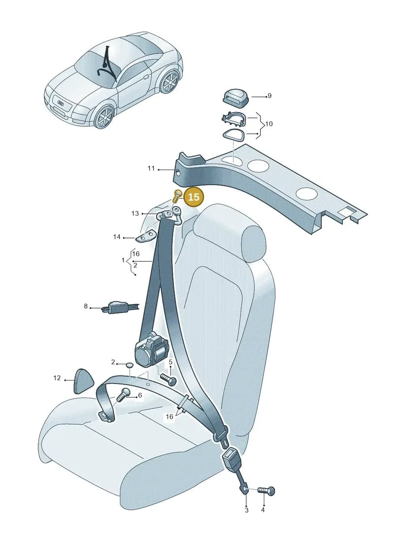 111857793E — Audi TT Coupe/Roadster (2002-2006) diagram 229857600, position 15