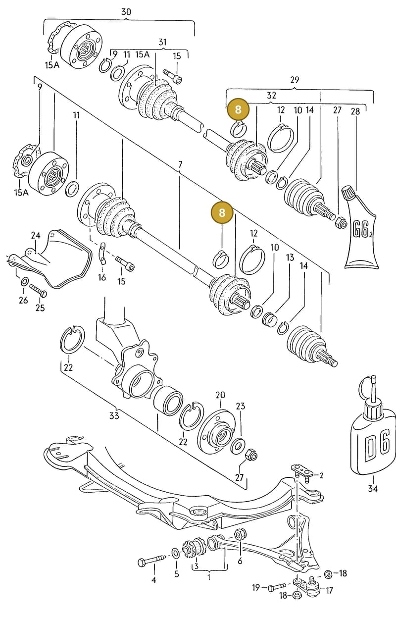 171407293B — Audi 80/90 (1987-1989) diagram 003050000, position 8