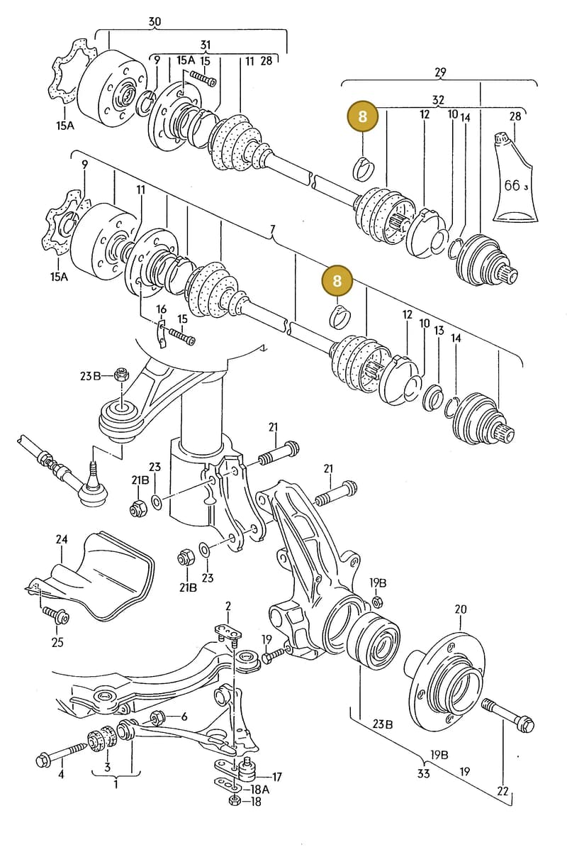 171407293B — Audi 80/90 (1989-1991) diagram 071050010, position 8