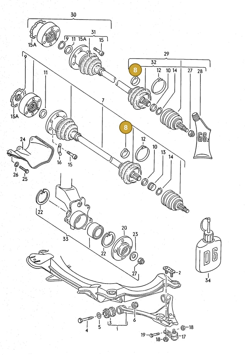 171407293B — Audi 80/90 (1987-1989) diagram 071050050, position 8