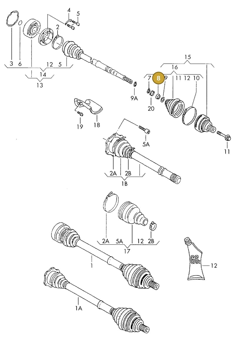 171407293B — Audi Coupe quattro/3   96 (1995-1995) diagram 119407200, position 8