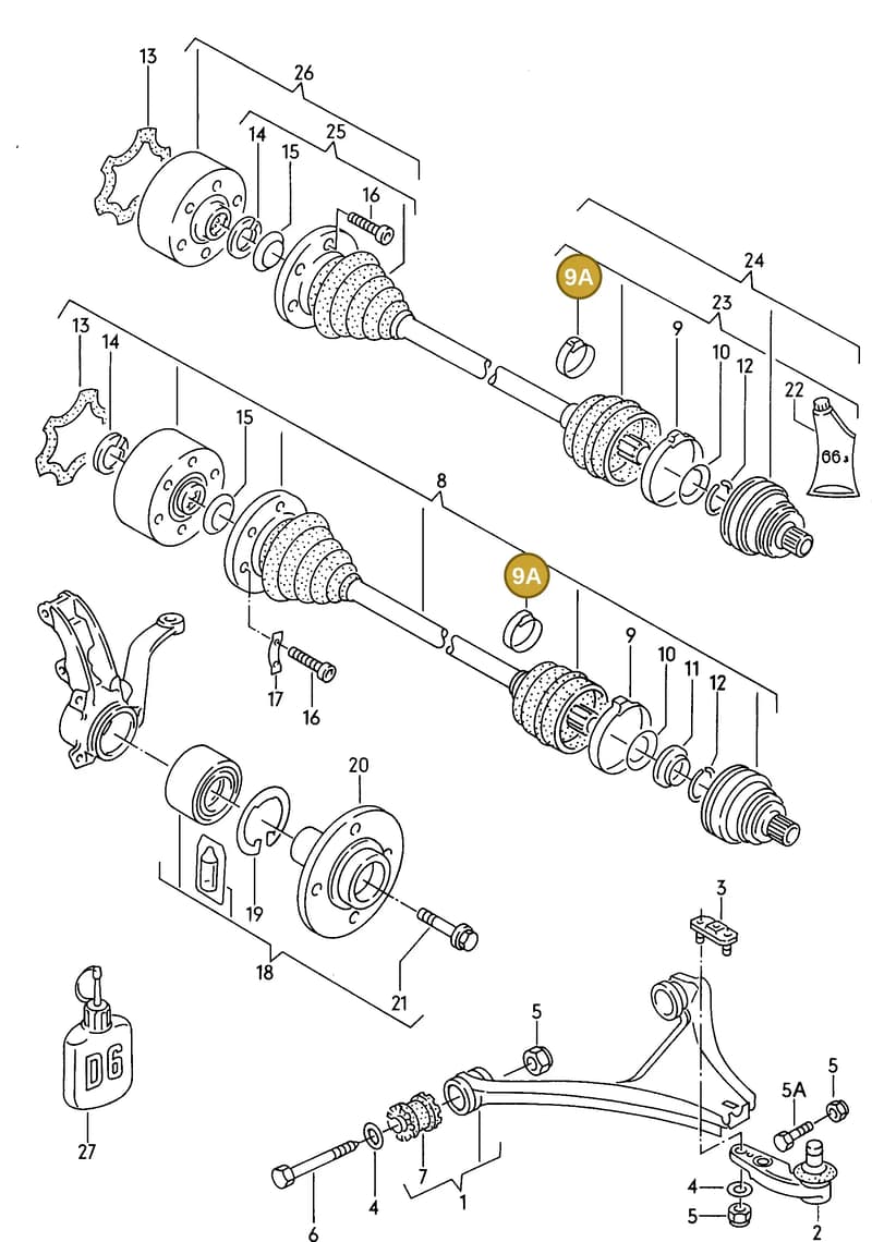 171407293B — Audi Coupe quattro/3   96 (1995-1995) diagram 141501100, position 9A