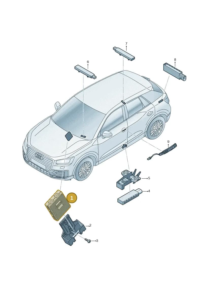 3Q0959435G — Audi Q2 2.0 TDI (2016-2018) diagram 803909000, position 1