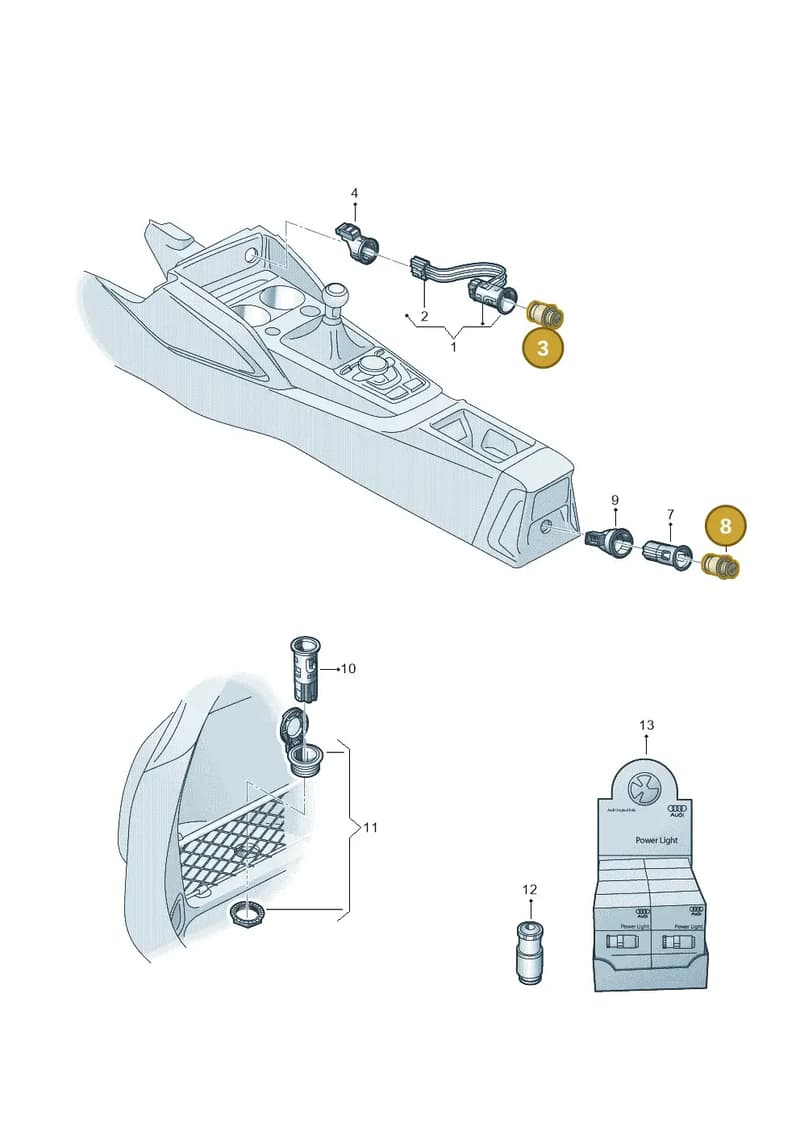 3R0919311 — Audi Q2 (2016-2025) diagram 803919900, position 3+8
