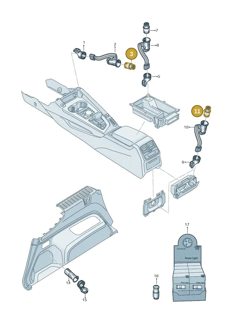 3R0919311 — Audi RS4 Avant (2017-2025) diagram 849919900, position 3+11