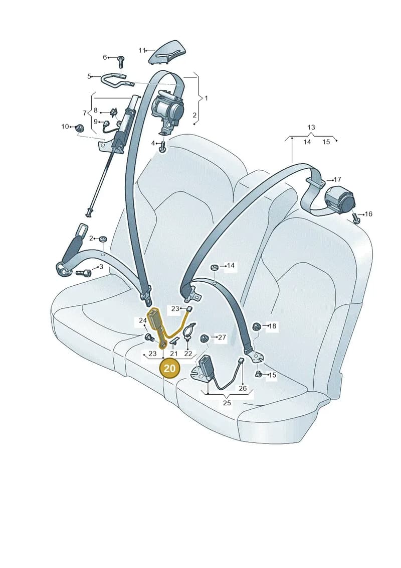 3SE857739CMNB — Audi A8L (2017-2022) diagram 838857750, position 20