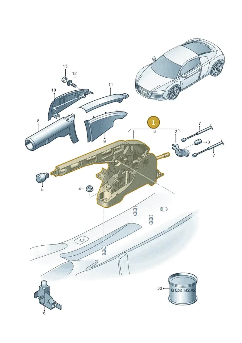 420711305A — Audi R8 qu. 5.2 (2012-2015) diagram 618711500, position 1