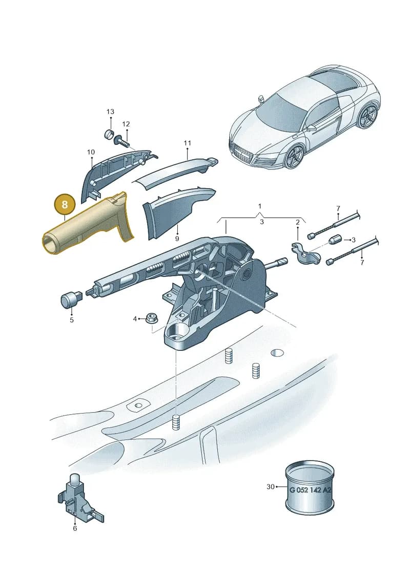 420711327C25D — Audi R8                08> (2007-) diagram 618711500, position 8