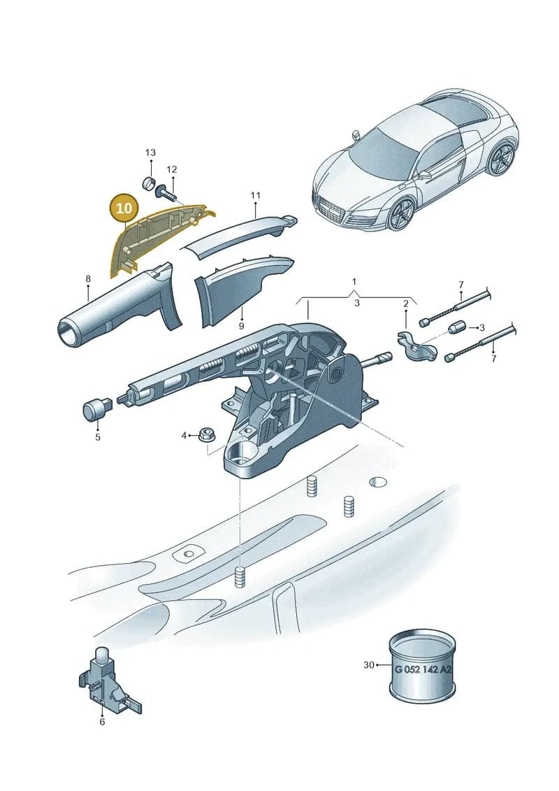 420711464A6PS — Audi R8 qu. 5.2 (2012-2015) diagram 618711500, position 10