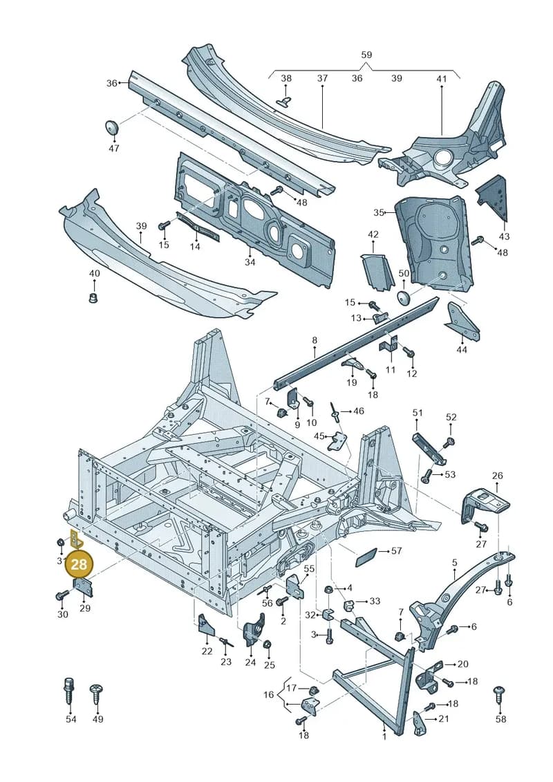 420805733 — Audi R8 Spyder (2015-2024) diagram 872805000, position 28