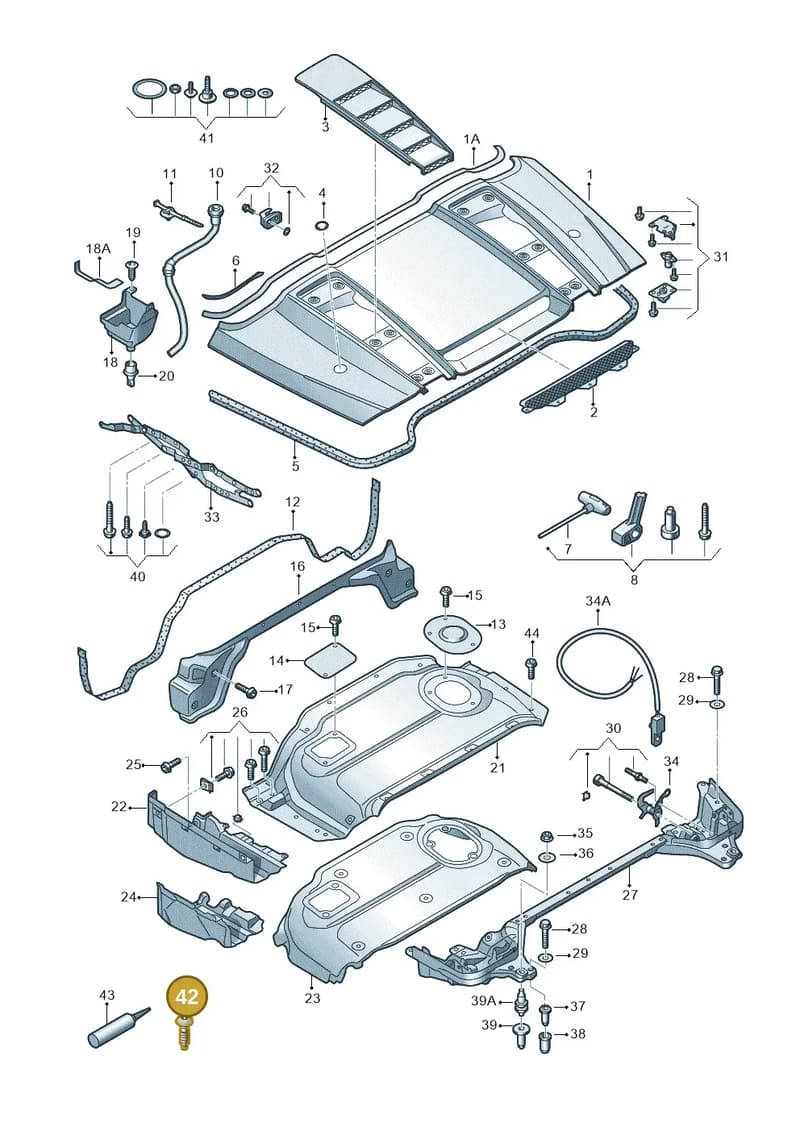 420807739 — Audi R8 qu. 5.2 (2012-2015) diagram 618825700, position 42